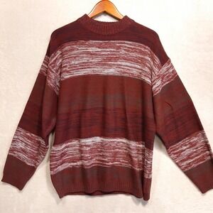 Jordan Craig Mens Heavy Knit Pullover Sweater Sz.L/Burgundy Marled/100% Acrylic